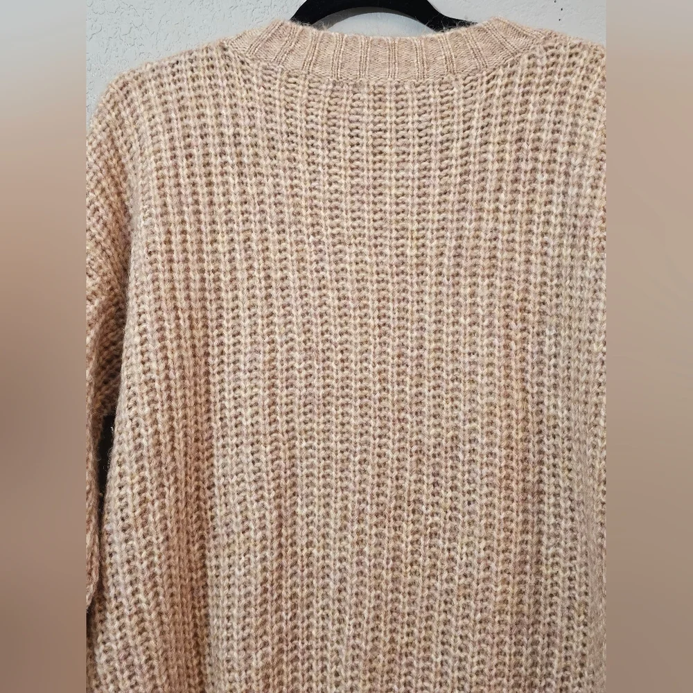 Entro Cable Knit Soft & Stretchy Crewneck Sweater Pinkish/Tan Womens Large - Picture 7 of 7